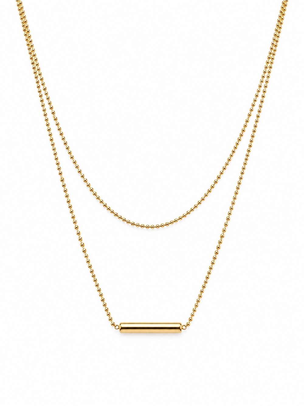Double Chain Bar Necklace